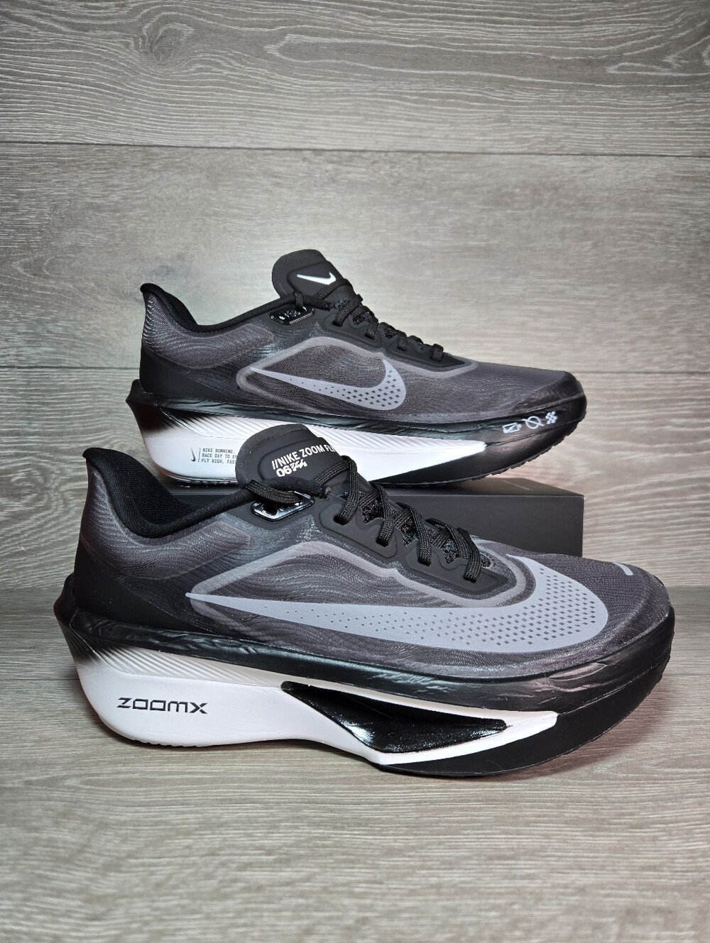Nike Zoom Fly 6 Running Shoes Black / White / Lite Smoke Grey FN8454-001 New - Picture 2 of 6